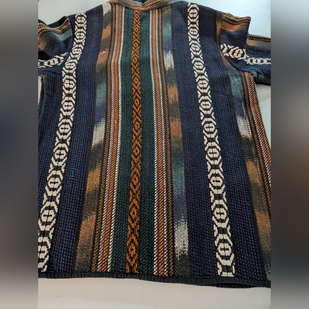 Vintage Nos Nostalgia cotton Southwestern woven earthy boho jacket. Medium - Picture 8 of 16